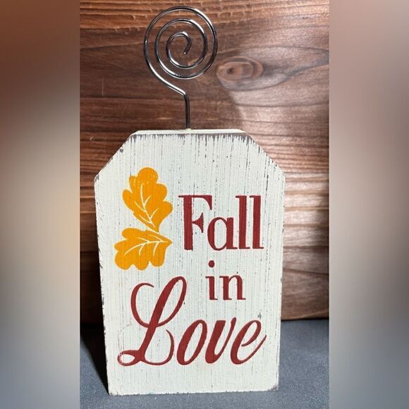 3 Fall in Love & More Signs Thanksgiving Autumn Home Wall Table Decor - Picture 3 of 5